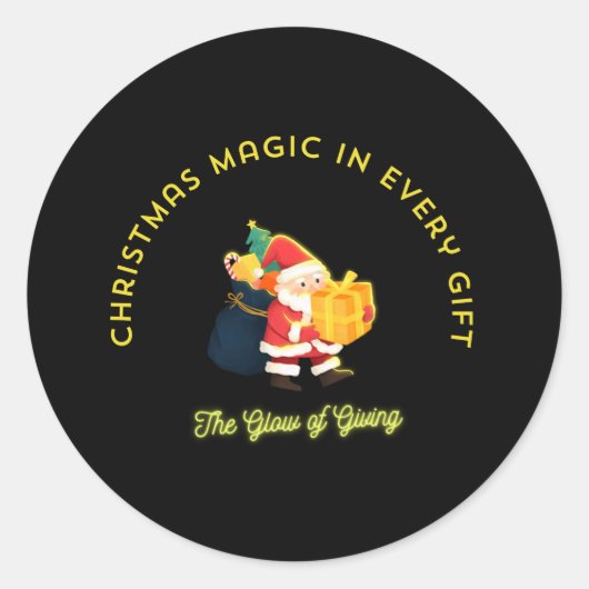 Sticker Rond Christmas Magic in Every Gift (Devant)