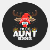 Sticker Rond Christmas Matching I'm The Aunt Reindeer (Devant)