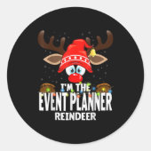 Sticker Rond Christmas Matching I'm The Event Planner Reindeer  (Devant)