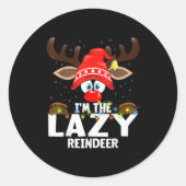 Sticker Rond Christmas Matching I'm The Lazy Reindeer (Devant)