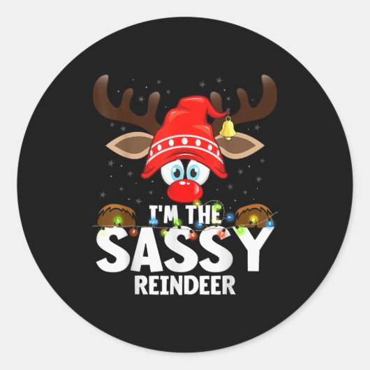 Sticker Rond Christmas Matching I'm The Sy Reindeer (Devant)