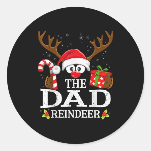 Sticker Rond Christmas Matching The Dad Reindeer Family  (Devant)