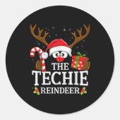 Sticker Rond Christmas Matching The Techie Reindeer Family (Devant)