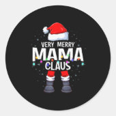 Sticker Rond Christmas Matching Very Merry Mama Claus Pjs (Devant)