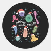 Sticker Rond Christmas Microbiology Science Teacher Microbe (Devant)