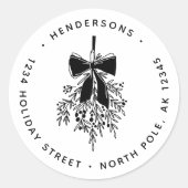 Sticker Rond Christmas Mistletoe Bough Adresse de retour (Devant)