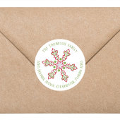 Sticker Rond Christmas Modern Cute Retourner Adresse Snowflakes