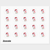 Sticker Rond Christmas Nice Naughty 67 Brainrot Funny 6-7 Meme (Feuille)