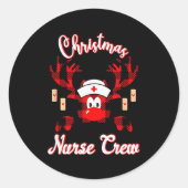 Sticker Rond Christmas Nurse Crew - A Reindeer Nurse Buffalo Pl (Devant)