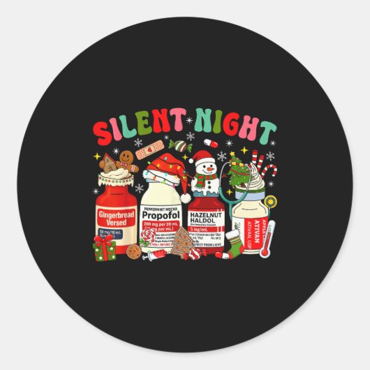 Sticker Rond Christmas Nurse Funny Peppermint Mocha Profol Er E (Devant)