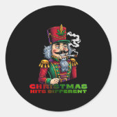 Sticker Rond Christmas Nutcracker Christmas Hits Different (Devant)