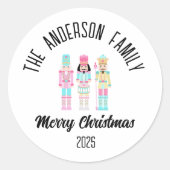 Sticker Rond Christmas Nutcracker Pastel Personalized Name (Devant)