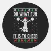 Sticker Rond Christmas Oh What Fun It Is To Cheer - Cheerleadin (Devant)