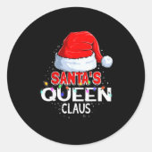 Sticker Rond Christmas Pajama Santa's Queen Claus Matching  (Devant)