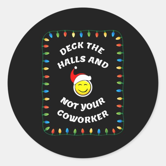 Sticker Rond Christmas Party Workplace Funny Design (Devant)
