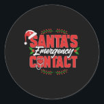 Sticker Rond Christmas Père Noël Contact d'urgence. Infirmière<br><div class="desc">Christmas Père Noël Contact d'urgence. Infirmière</div>