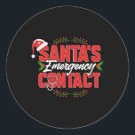 Sticker Rond Christmas Père Noël Contact d'urgence. Infirmière<br><div class="desc">Christmas Père Noël Contact d'urgence. Infirmière</div>