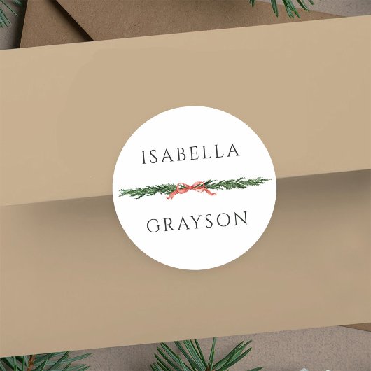 Sticker Rond Christmas Pine Border