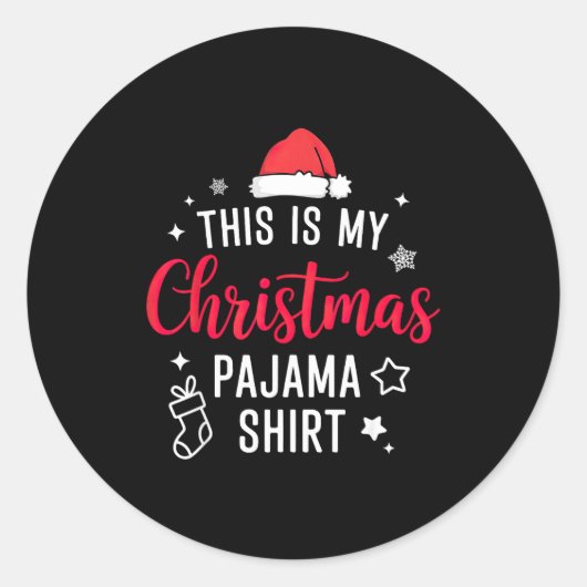 Sticker Rond Christmas Pj Pajama Pjs  (Devant)