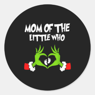 Sticker Rond Christmas Pregnancy Announcement Funny Mom Of The 