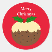 Sticker Rond Christmas Pudding Design Noël (Devant)