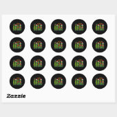 Sticker Rond Christmas Pun Ckle Lights Funny Vegetable Holiday (Feuille)