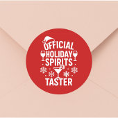 Sticker Rond Christmas quote funny party spirits taster red