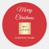 Sticker Rond Christmas red corporate logo (Devant)