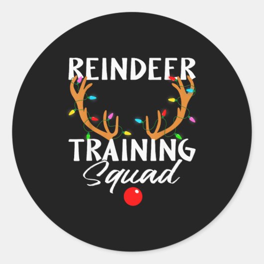 Sticker Rond Christmas Running Reindeer Runner Training Squad T (Devant)