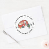 Sticker Rond Christmas RV Camper Retour Adresse (Enveloppe)