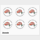 Sticker Rond Christmas RV Camper Retour Adresse (Feuille)