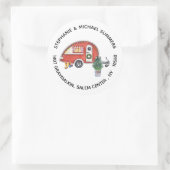 Sticker Rond Christmas RV Camper Retour Adresse (Sac)