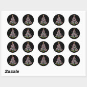 Sticker Rond Christmas Schnauzer Dog Tree Xmas Pet Animal (Feuille)