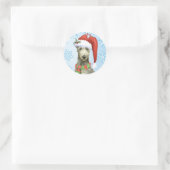 Sticker Rond Christmas Scottish Deerhound (Sac)
