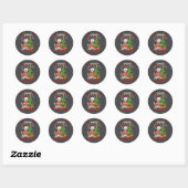 Sticker Rond Christmas Skeleton I Prefer Halloween Ugly Xmas Gr (Feuille)