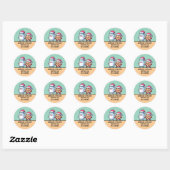 Sticker Rond Christmas Snacks Milk and Cookie Cute Custom Text (Feuille)