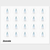 Sticker Rond Christmas Snowflake Blue Milshake Adresse (Feuille)