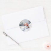 Sticker Rond Christmas Snowman with a Red Shovel (Enveloppe)