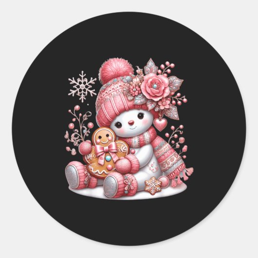 Sticker Rond Christmas Snowperson  (Devant)