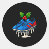 Sticker Rond Christmas Soccer Cleats Ice Cream Drip Xmas (Devant)