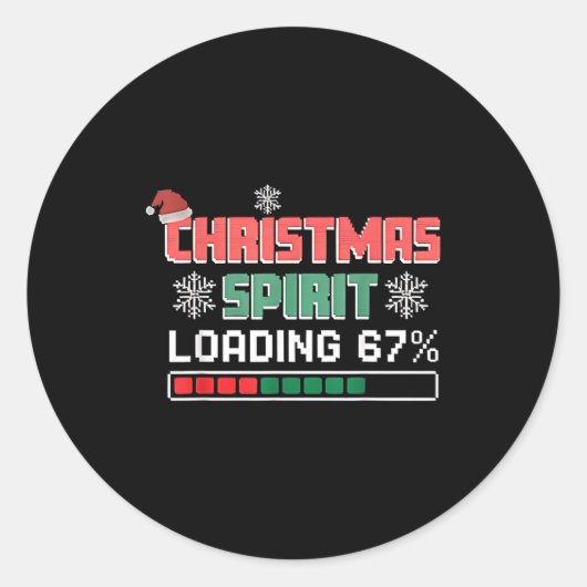 Sticker Rond Christmas Srit Loading 67% Funny Six Seven 6 7 Chr (Devant)