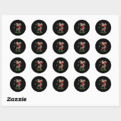 Sticker Rond Christmas Srts, Santa Plays Golf Xmas Women Men &a (Feuille)