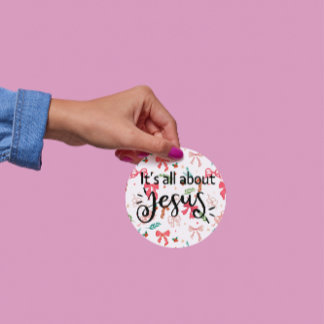 Sticker Rond Christmas Sticker, It Is All About Jesus #9