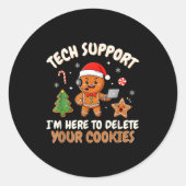 Sticker Rond Christmas Tech Suprt Here To Delete Cookies Xmas M (Devant)