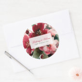 Sticker Rond  Christmas Themed Red Floral Wedding  (Enveloppe)
