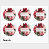 Sticker Rond  Christmas Themed Red Floral Wedding  (Feuille)