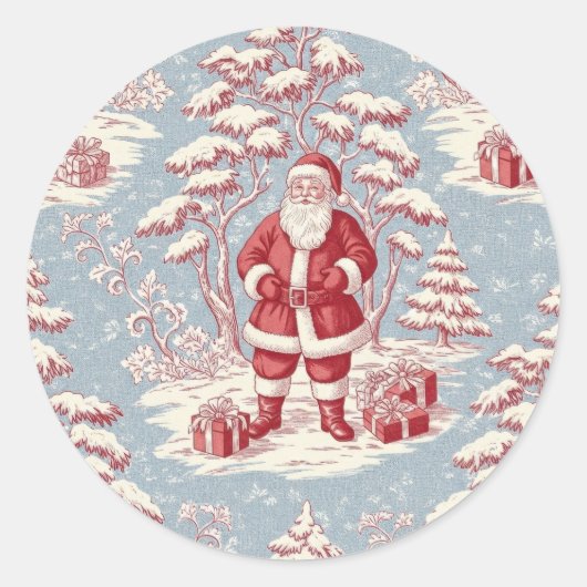 Sticker Rond Christmas toile Santa (Devant)