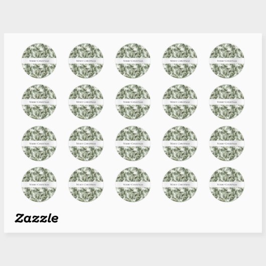 Sticker Rond Christmas Tree Branches (Feuille)