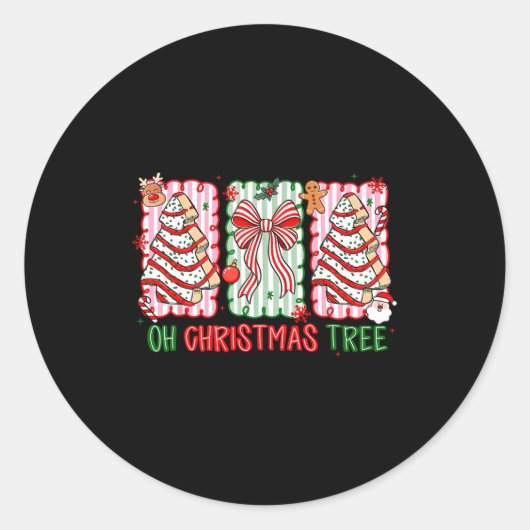 Sticker Rond Christmas Tree Cake Funny Quote Oh Christmas Tree  (Devant)