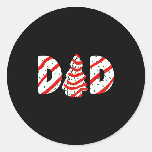 Sticker Rond Christmas Tree Cake Matching Family Party Pajama D (Devant)